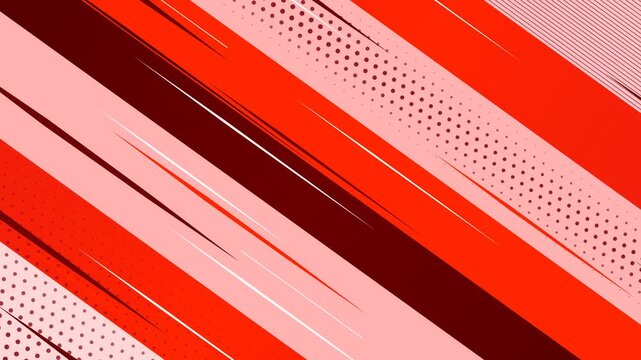 Dynamic red comic book background with diagonal motion speed lines and halftone dot patterns