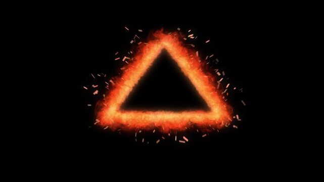 3D Fire VFX Element Loop Transparent Triangle Overlay