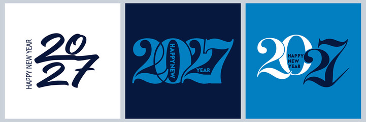New Year 2027 Celebration Blue Background © Munna