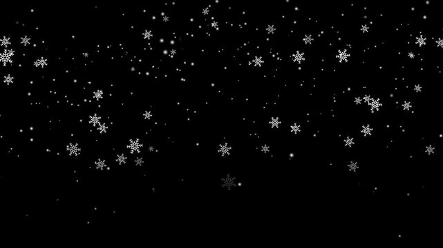 falling snow winter transparent snowflakes background Christmas.
loopable snowing - stylised loopable background.Alpha loopable abstract winter snow background with falling snowflakes 4k video.