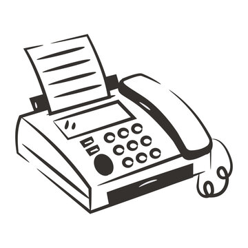 Fax machine icon in glyph design, telefax vector 