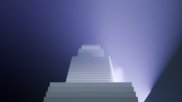 Endless stairs void moonlight detail steps staircase surreal ascent minimal ideal for presentation backgrounds web headers social media posts music covers and digital design projects