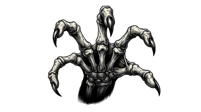 This chilling stark black silhouette of a clawing hand evokes the unsettling spirit of halloween conjuring images of fright and supernatural dread for all viewers