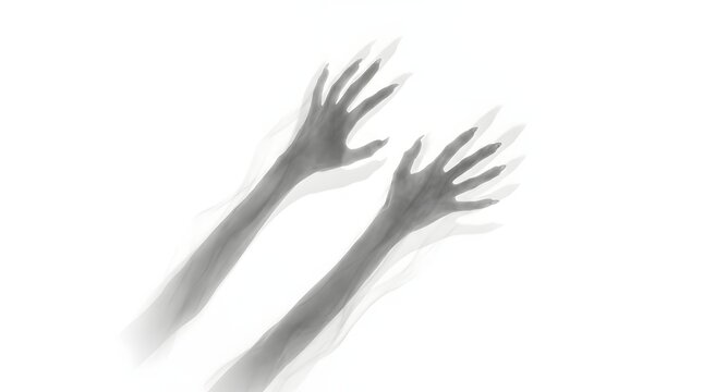 This chilling stark black silhouette of clawing hands powerfully evokes the unsettling eerie and frightful spirit of halloween creating a sense of dread and suspense