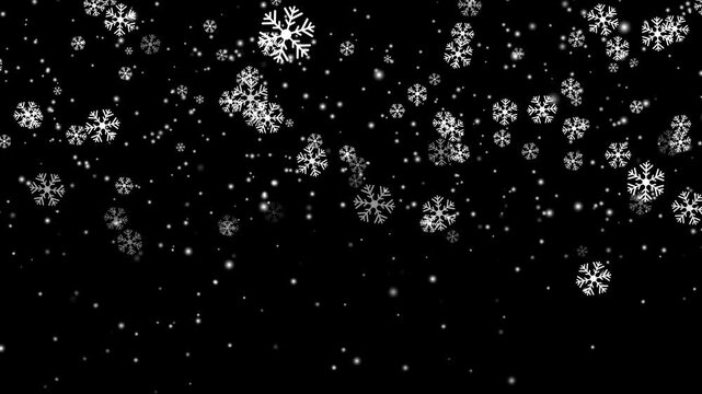 Abstract background Christmas with lighting, glittering, snowflake and particle dark and grain processed.
Animation with falling snowflakes.isolated snow backgrounds snowflake pattern loop.
