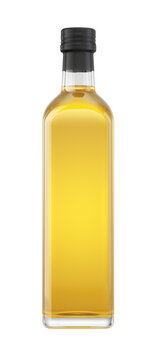 Olive oil in glass bottle isolated on transparent background - 3d rendering png