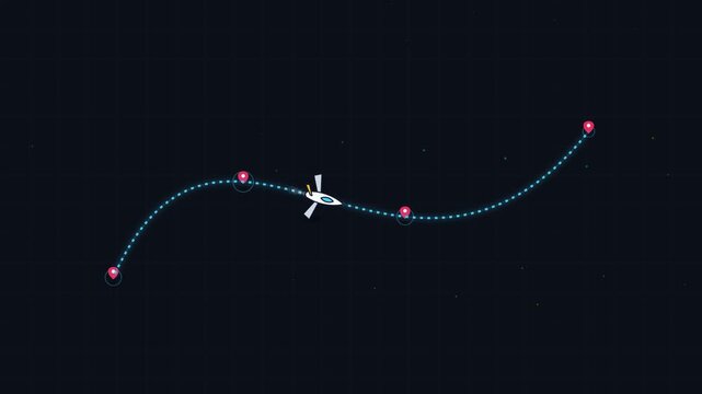 Airplane flight path trajectory map