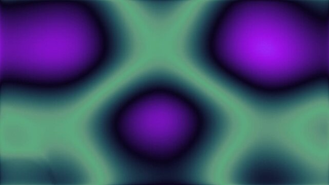 4K Vibrant neon spheres with glowing purple centers on a textured greenish backdrop loop ideal for digital banners or abstract backgrounds. Grainy texture wallpaper header banner