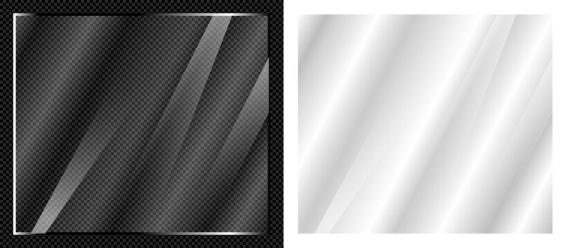 Glass rectangle overlay with light rays.