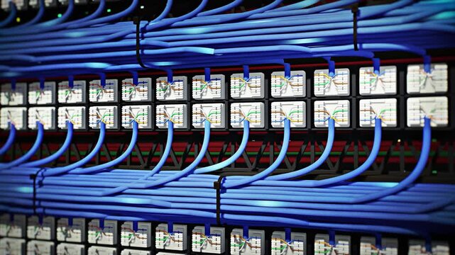 Tracking Along Blue Ethernet Cabling with Animated Data Pulses