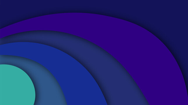 Abstract background with overlapping curved layers in shades of blue and teal