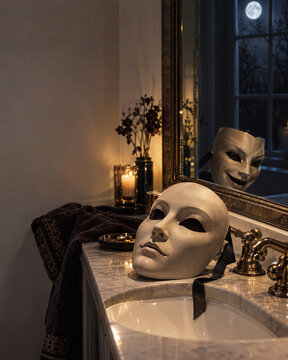Halloween Mask with a Different Reflection