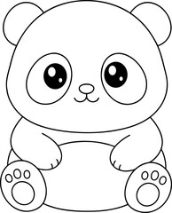 Cute Panda Bear Coloring Page – Adorable Cartoon Animal Outline for Kids   © Neo