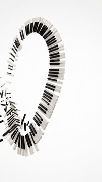 Artistic Circular Ring Shape Of Piano Keyboard Keys