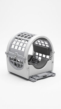 Diagnostic MRI Head Coil Cage Device on Clean White Studio Background