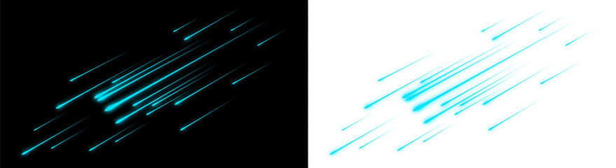 Abstract glowing blue speed lines isolated on transparent background © DOT DOT DESIGN