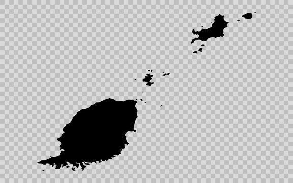 Grenada country map silhouette isolated black vector outline