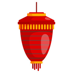 Illuminated red and yellow paper lamp for festive greetings oriental decoration graphics and holiday posters © Hito4i