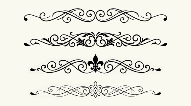 Victorian Ornamental Vector Borders for Elegant Stationery Design