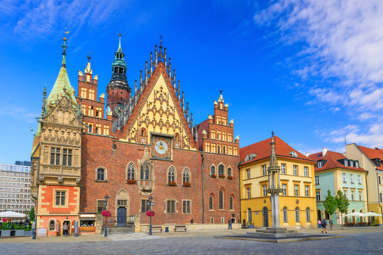 Wroclaw, Poland. The Old Town Hall of Wrocław at city's Market Square (Rynek)