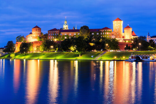 Krakow, Poland. The Wawel Royal Castle. View of the castle from the Vistula river