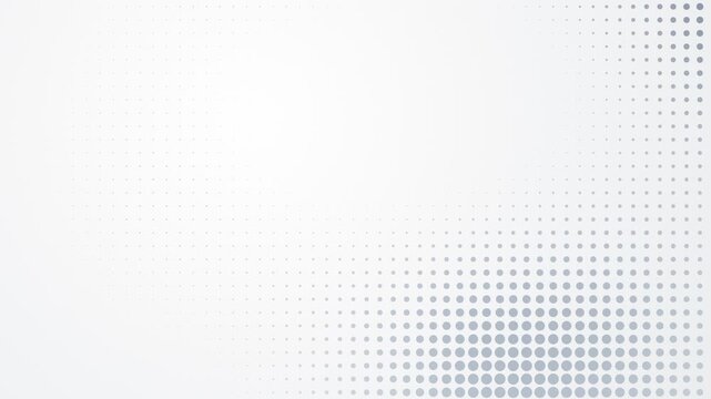 Abstract gradient of gray dots forming a subtle pattern on a white background, representing digital data flow or a subtle transition