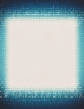 hi-tech border frame of digital binary code data stream background, technology, with copy space&nbsp;
