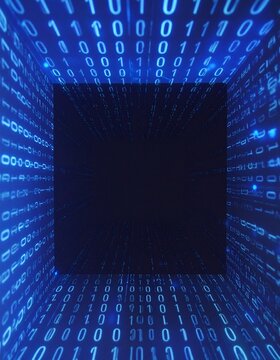 hi-tech border frame of digital binary code data stream background, technology, with copy space&nbsp;