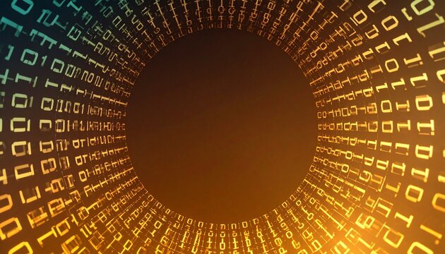 hi-tech border frame of digital binary code data stream background, technology, with copy space&nbsp;