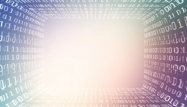hi-tech border frame of digital binary code data stream background, technology, with copy space&nbsp;