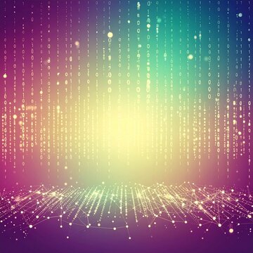 hi-tech border frame of digital binary code data stream background, technology, with copy space&nbsp;