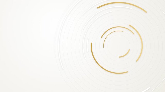 Elegant golden and white concentric circles expanding outwards on a light background, representing growth and expansion