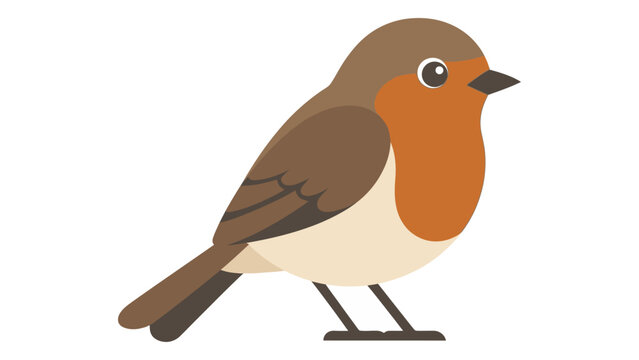 European Robin Bird Perched on Ground