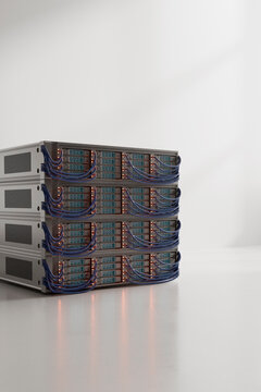 Compact Server Stack on Minimal Studio Background