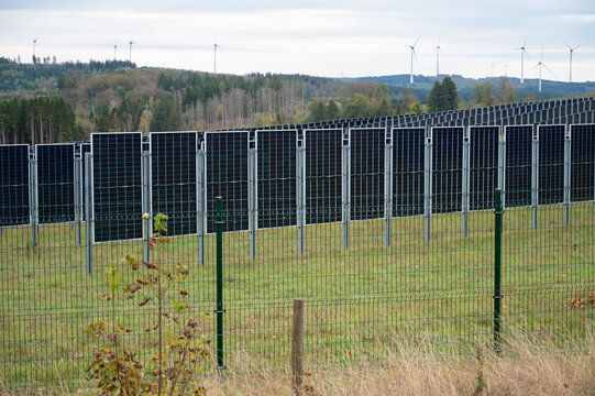 Solar panel station, efficiency renewable sustainable energy, photovoltaic system, infrastructure and technology, clean electricity, Germany
