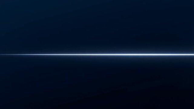 of Horizontal Glowing Light Line on Dark Navy Background Featuring Elegant Midnight Light Effect