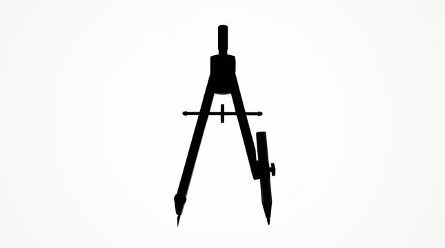 Drawing Compass Silhouette on White Backgound tech high quality stock photo visual element composition high quality stock photo visual element composition high quality stock photo visual element