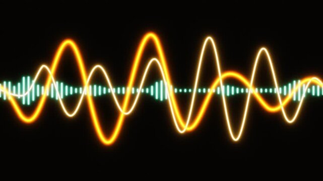 Orange and Blue Equalizer And Waves Undulating in Triple Audio Capture