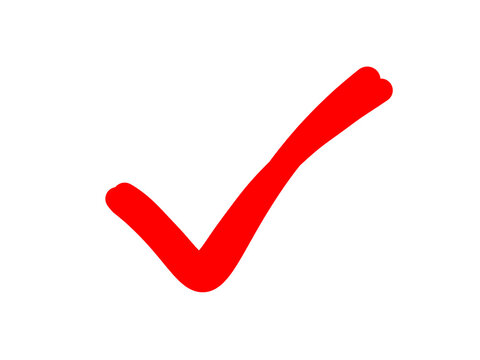 Hand drawn red check mark illustration