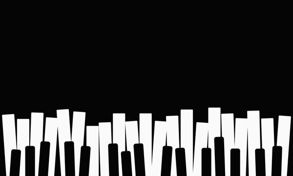 piano keyboard blank frame, musical instrument banner, jazz festival poster template