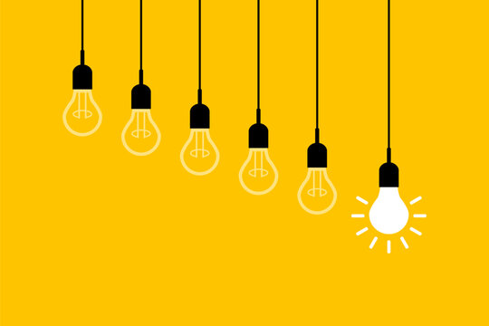 alone bright electric lamp near many switched off others, rejected from society