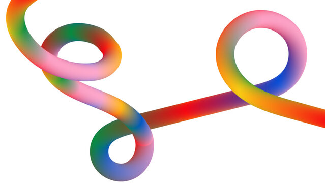 Colorful twisted ribbon curve pattern vector design with gradient illustration abstract creative decorative multicultural backdrop