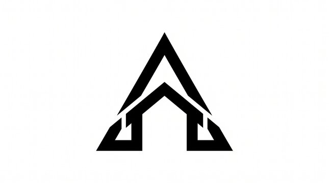 Minimal black letter A house logo design modern triangle architecture emblem