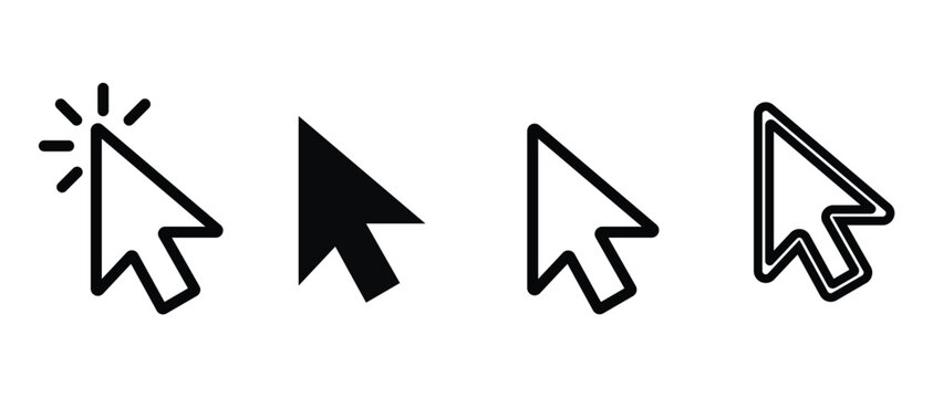 Computer mouse cursor pointer arrow vector icons collection for user interface