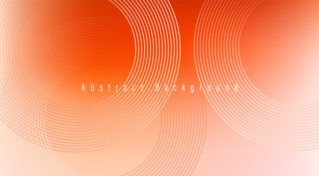 Abstract background with orange gradient and white circular line patterns