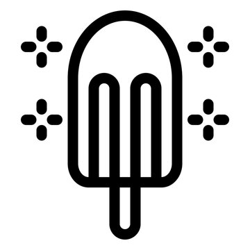 Popsicle Ice Cream Frozen Dessert Line Icon