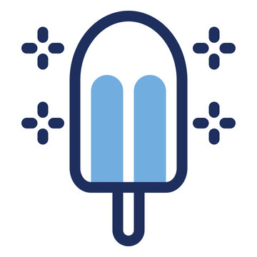 Popsicle Ice Cream Frozen Dessert Duo Tone Icon