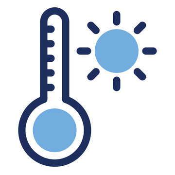 Thermometer Hot Weather Sun Temperature Duo Tone Icon