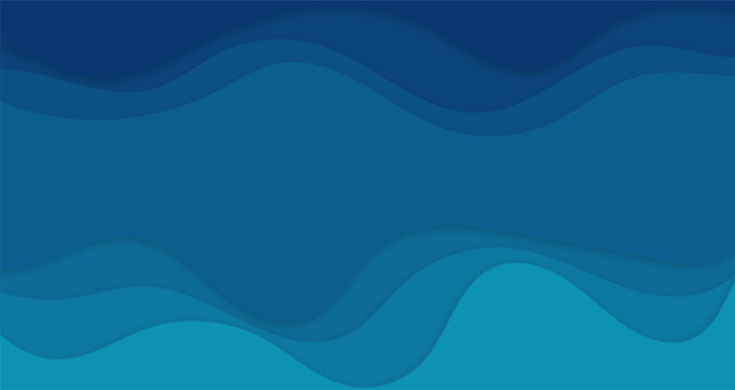 Abstract background with blue paper cut layers