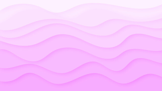 Abstract layered pink wave background with soft shadows, creating a gentle 3d papercut effect across smooth, flowing horizontal gradients in varying pastel tones